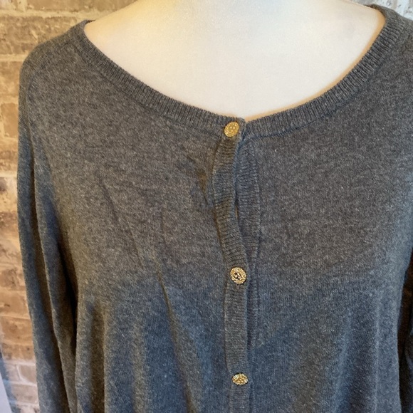 Anne Klein Cardigan. Size 2X. Beautiful gray with decorative gold buttons. - Picture 3 of 12